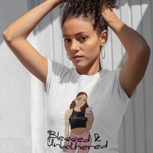 Heather Gray Blessed & Unbothered T-shirt