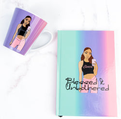 Blessed & Unbothered Journal with matching mug