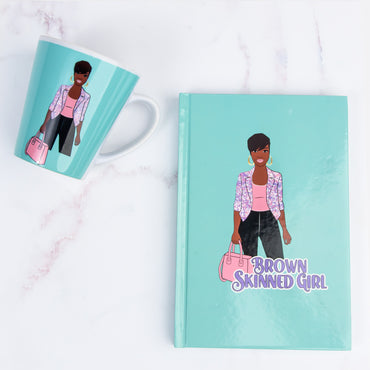 Brown-Skinned Girl Journal  with matching cup