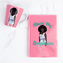 Flexin’ My Complexion Journal with matching mug