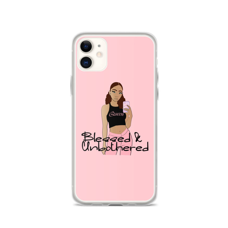 Blessed & Unbothered Pink iPhone Case 