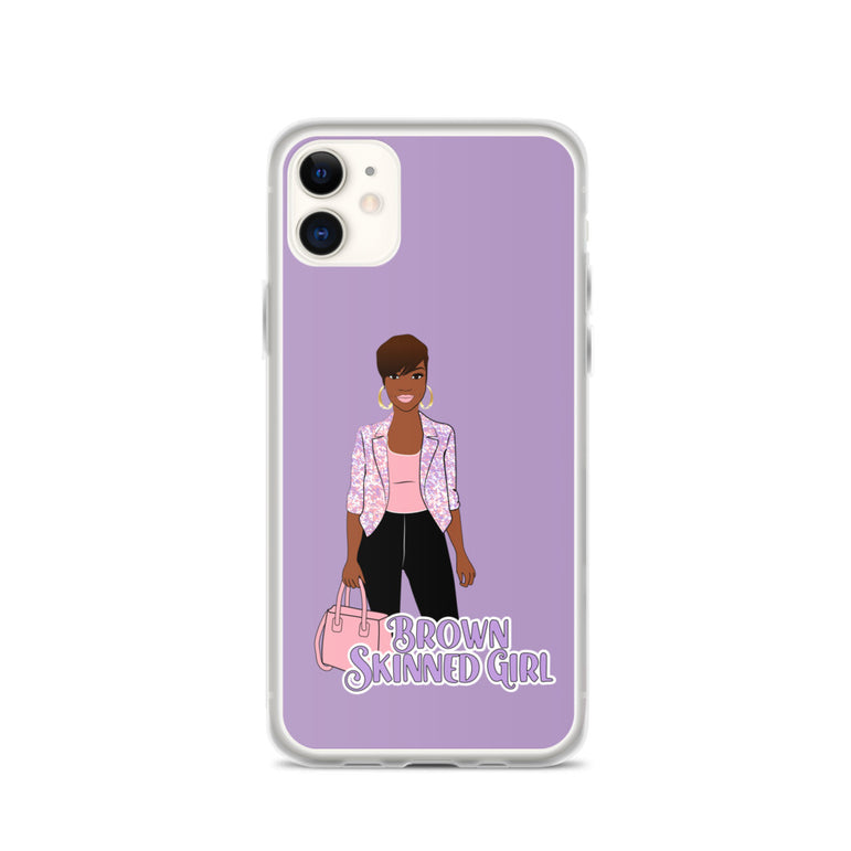 Brown-Skinned Girl Purple iPhone Case