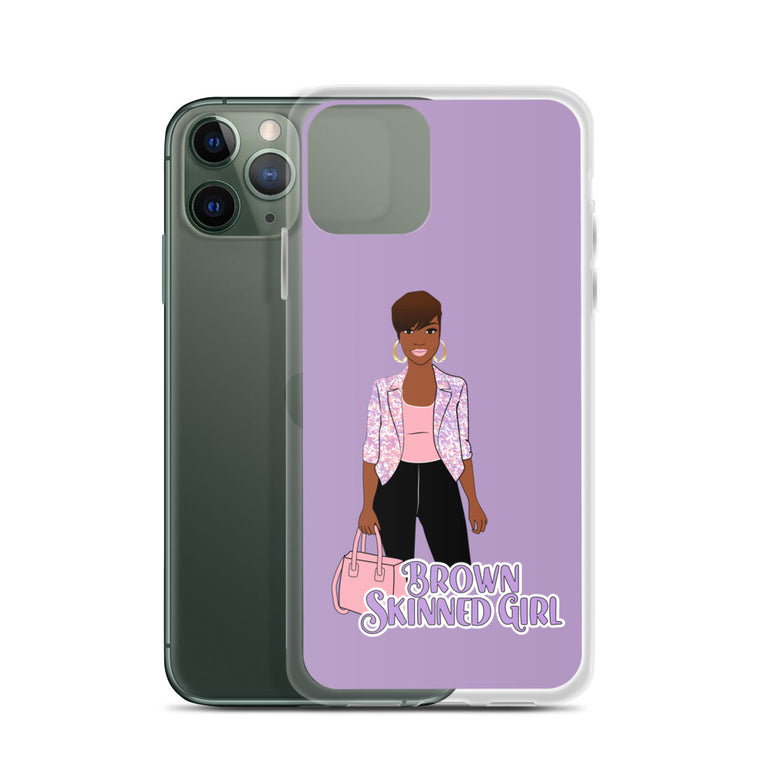 Brown-Skinned Girl Purple iPhone Case