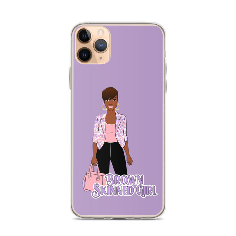 Brown-Skinned Girl Purple iPhone Case