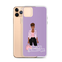 Brown-Skinned Girl Purple iPhone Case