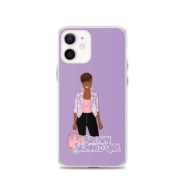 Brown-Skinned Girl Purple iPhone Case