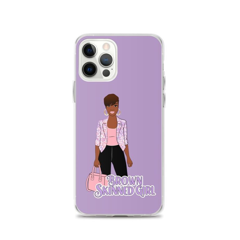 Brown-Skinned Girl Purple iPhone Case