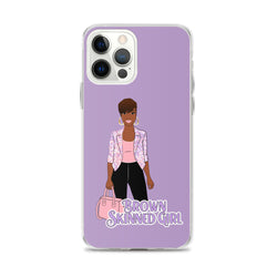 Brown-Skinned Girl Purple iPhone Case