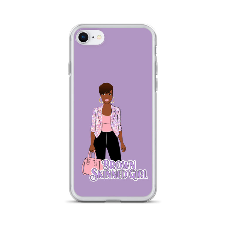 Brown-Skinned Girl Purple iPhone Case