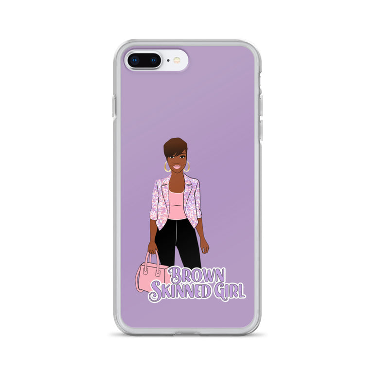 Brown-Skinned Girl Purple iPhone Case