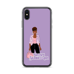 Brown-Skinned Girl Purple iPhone Case