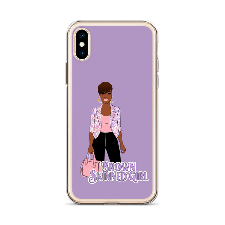 Brown-Skinned Girl Purple iPhone Case