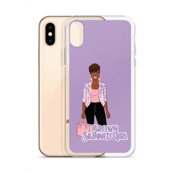 Brown-Skinned Girl Purple iPhone Case