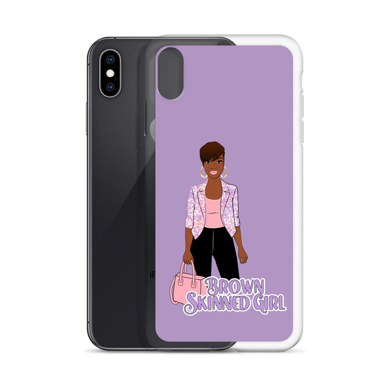 Brown-Skinned Girl Purple iPhone Case