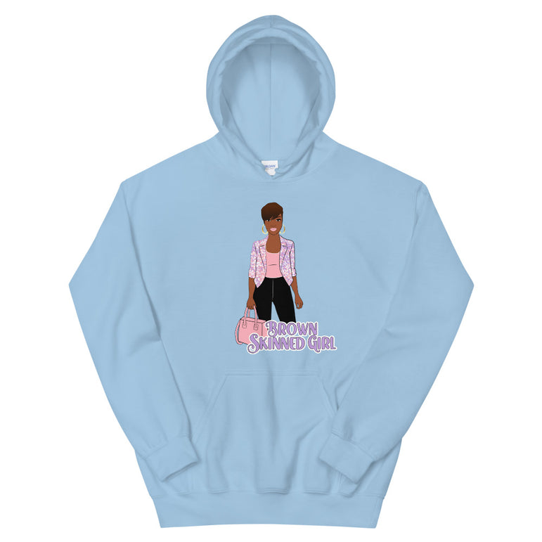 Light Blue  Brown-Skinned Girl Hoodie