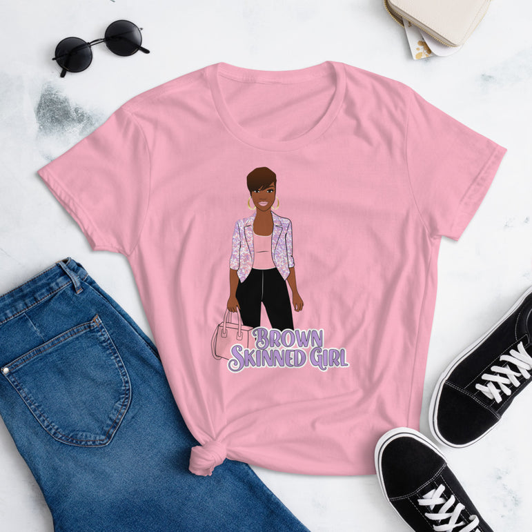 Pink Brown-Skinned Girl T-shirt