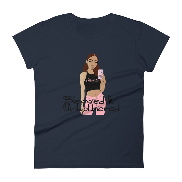 Navy Blessed & Unbothered T-shirt 